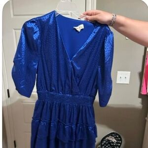 Peach Love California Shimmering Blue Dress